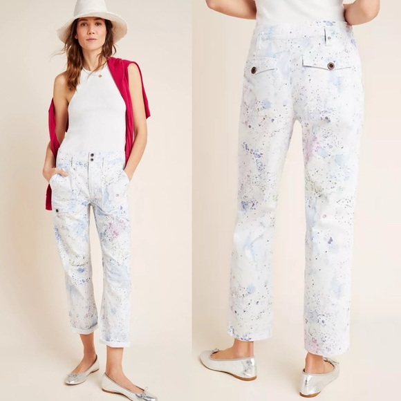Anthropologie Wanderer‎ Watercolor Cargo Pants size 27 - Picture 1 of 10